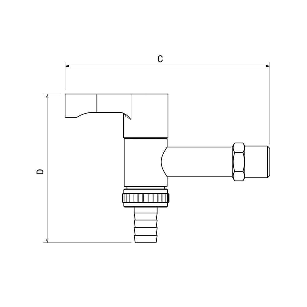  شیر شیلنگی ربع گرد ریابی مدل لادن 1/2 